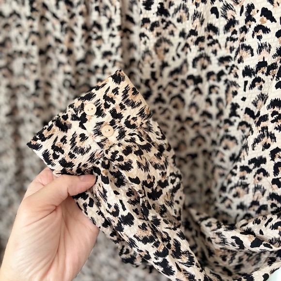 Rebecca Taylor Leopard Print 100% Silk Dress - Picture 4 of 8